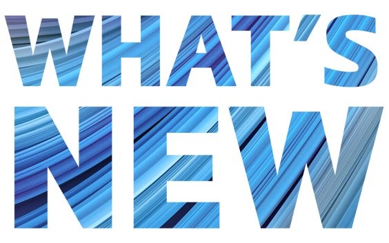 文字全体に線が入った「What's New」と書かれたグラフィック