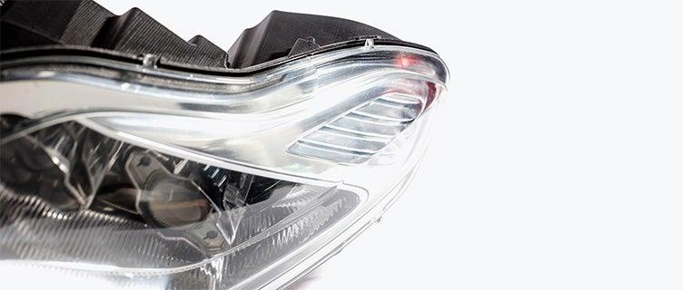 Close-up view of a car headlight prototype printed in TuskXC2700W using stereolithography